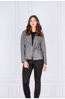 26-04 - Short jacket with asymmetrical  buckle (dark grey)