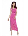 108-08 Marina dress with an asymmetric draping (pink stripes)