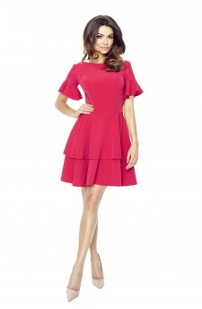 62-03 LIDIA neat double-rounded dress (dark pink)