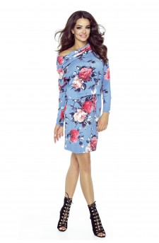 79-07 VIVA universal and comfy dress (jeans red roses)
